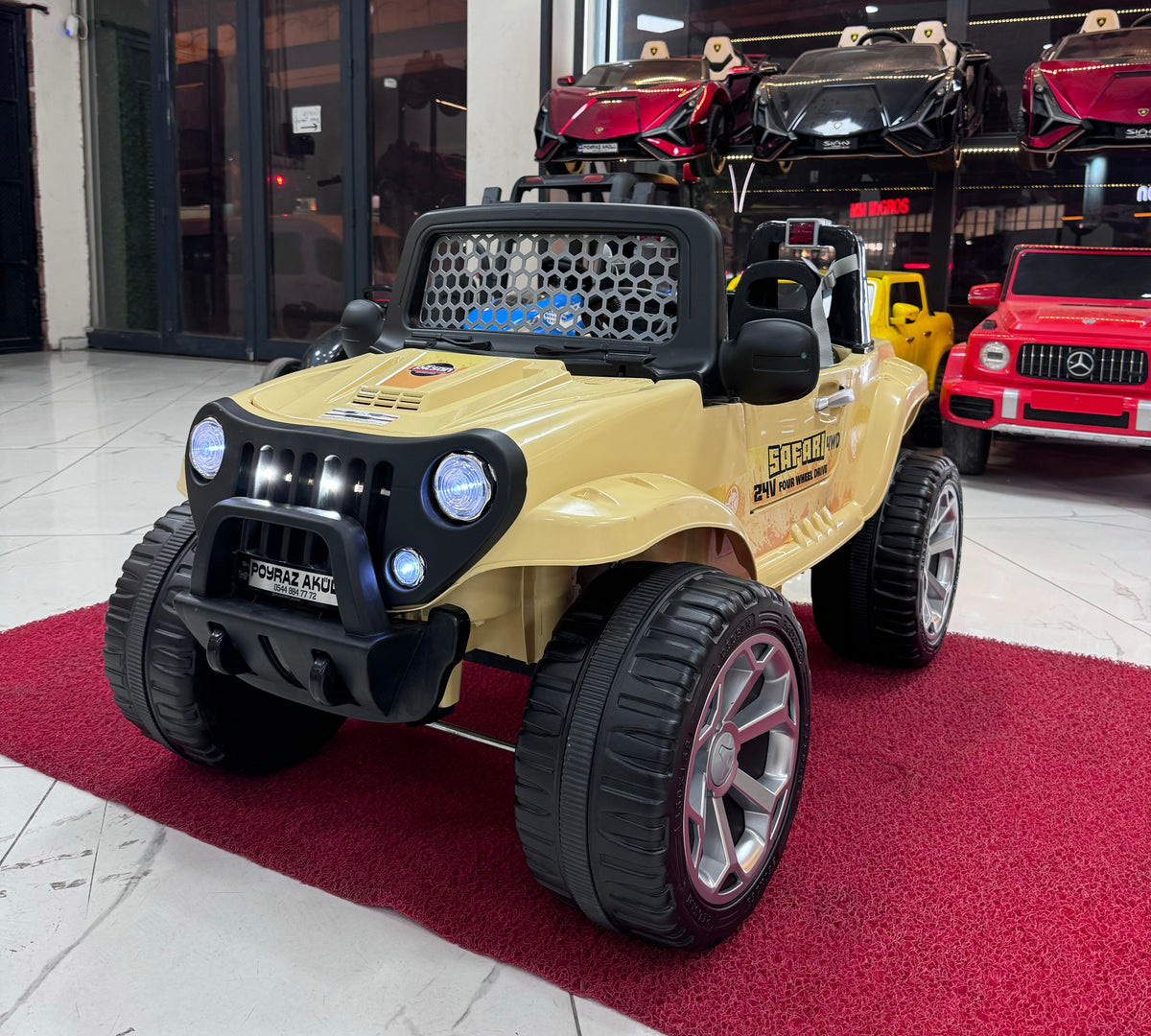 24 volt 2 kişilik safari akülü araba 0-8 yaş