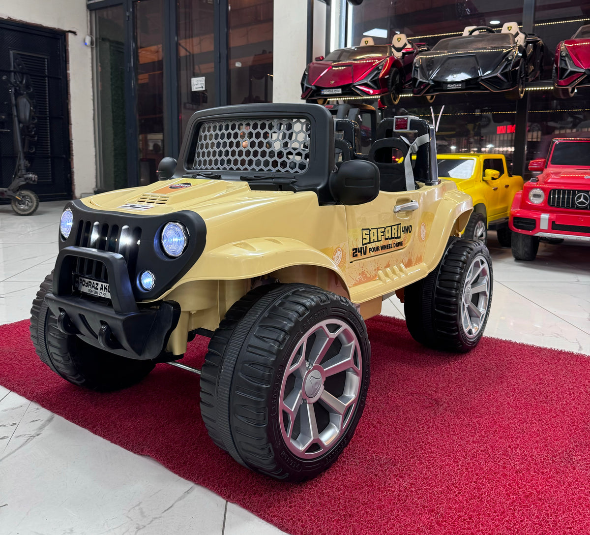 24 volt 2 kişilik safari akülü araba 0-8 yaş